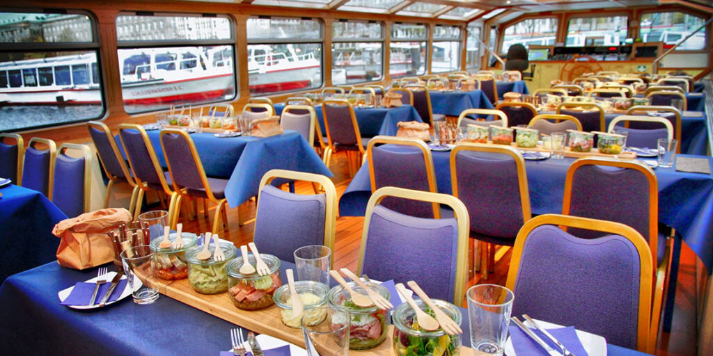 Alsterdampfer, Menü Catering an Bord