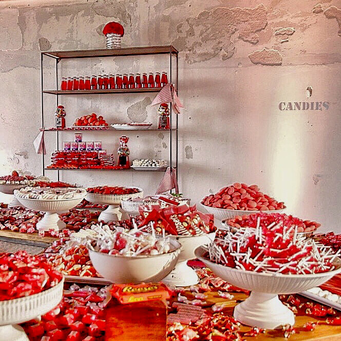 Hochzeit, Catering, Candybar in rot