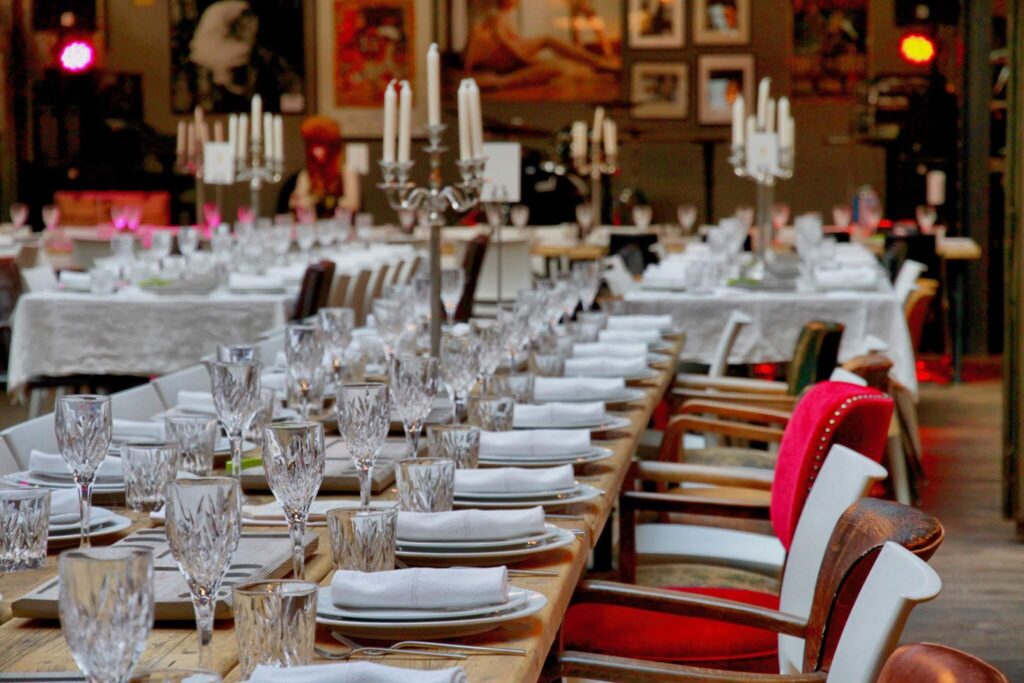 Menü Catering, Dinner Event, Kerzenleuchter