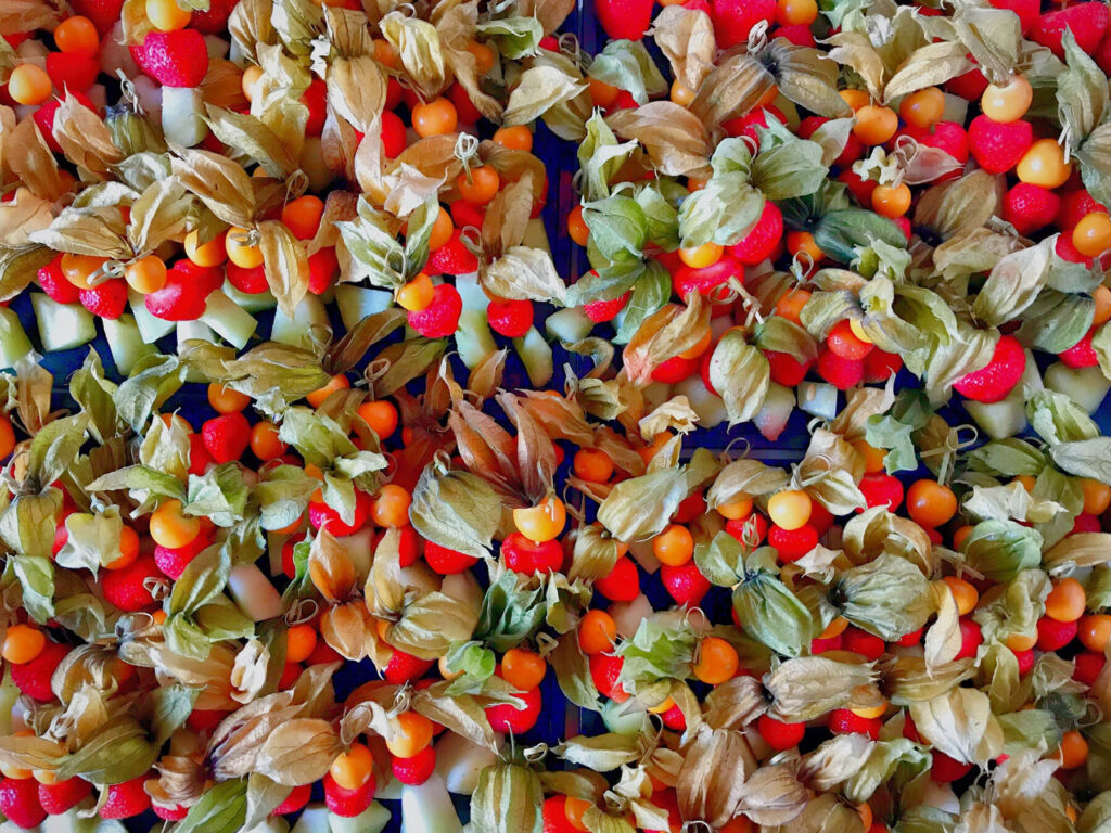 Vegetarisches Catering, Obst-Spiesse