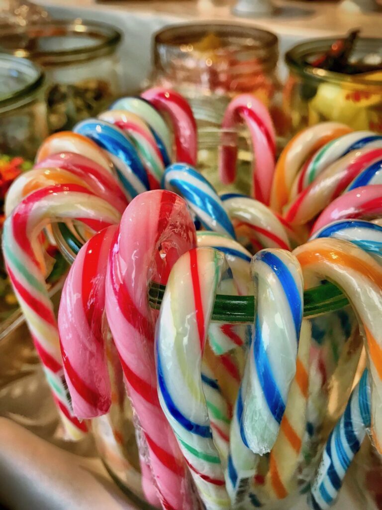 Hochzeitsfeier, Catering, Candy-Bar Zuckerstange