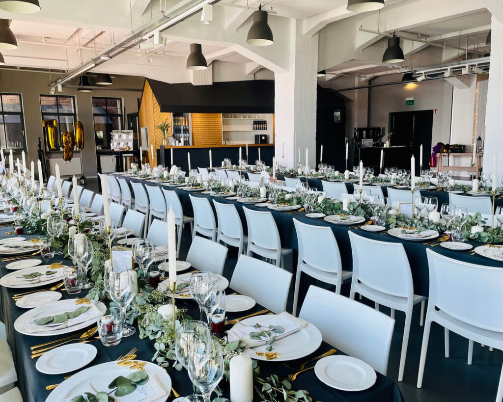 Hochzeit, Location, Tische im Pier 279